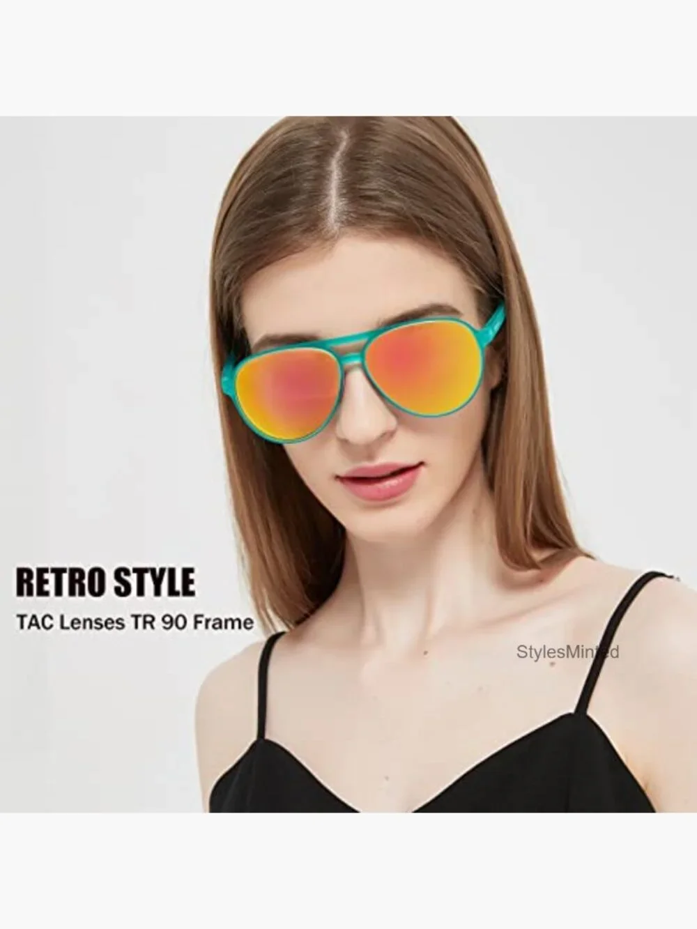 TAC Polarized Retro 70s Sunglasses UV400 Protection TR-90 Frame